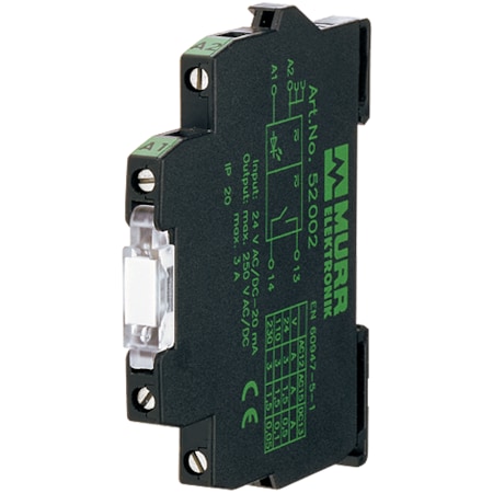 Murrelektronik MIRO 6.2 24VDC-1S OUTPUT RELAY, IN: 24 VDC - OUT: 250 VAC/DC 6 A, 1 NO 52002